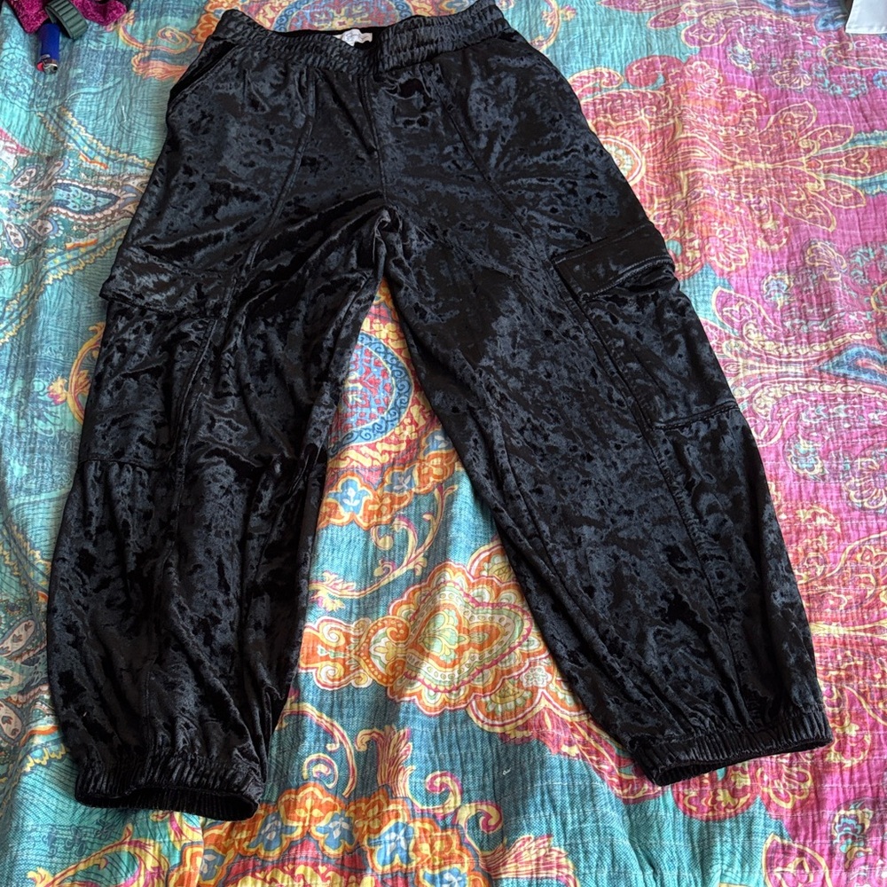 Jessica Simpson Black Velvet Joggers